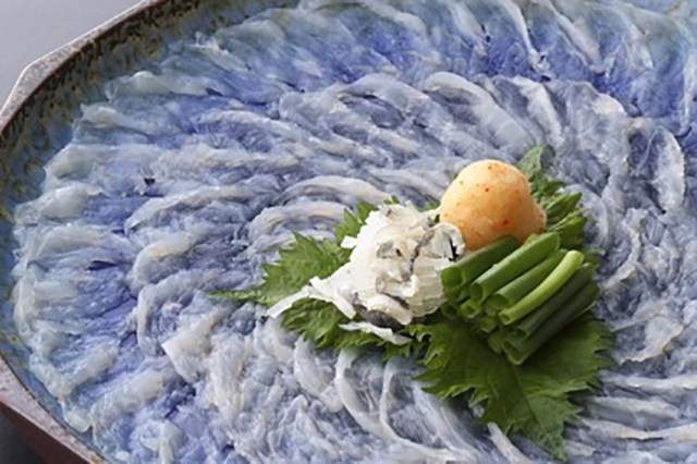 sashimi of anori blowfish