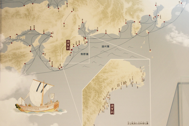 MieMuに展示されている三重県外との廻船の歴史