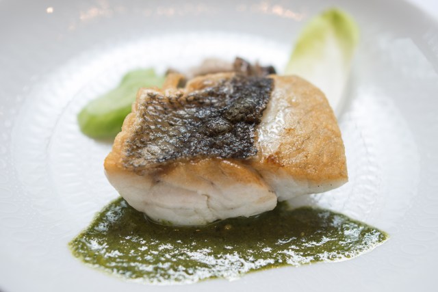  Line Caught Shima Sea Bass Poiret with Piute Sauce 