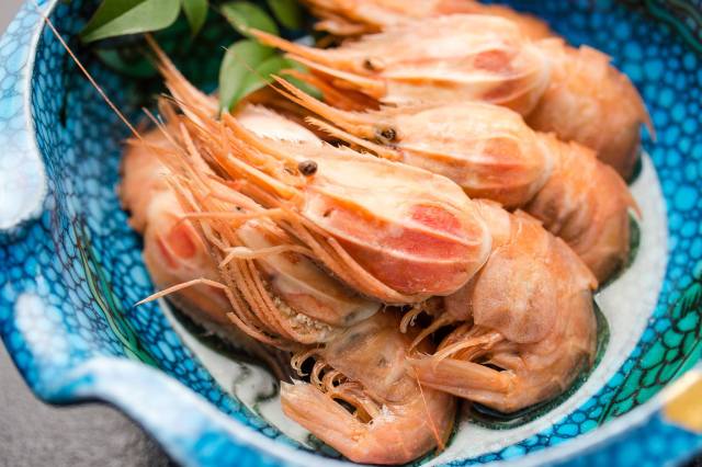 Boiled oni ebi (spiny prawn)