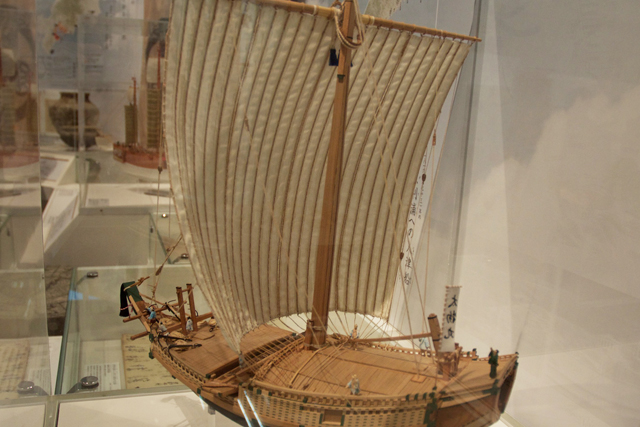 MieMuに展示されている廻船の模型